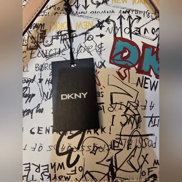 DKNY Urban Graffiti Backpack with Red and Black Accents - Picture 5 of 6